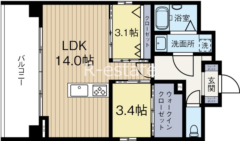MODERN ASPIRATION箱崎AXIA 202号室 間取り