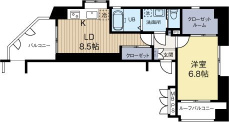 サヴォイエイペックス 1303号室 間取り