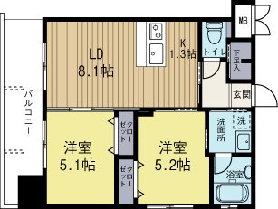 ラファセグランビア博多 507号室 間取り
