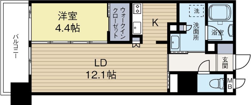 ワンパセオ 1102号室 間取り