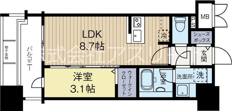 グランフォーレ千早マークスクエア　イーストウイング 711号室 間取り