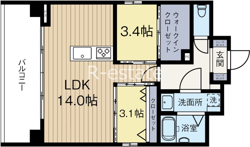MODERN ASPIRATION箱崎AXIA 201号室 間取り