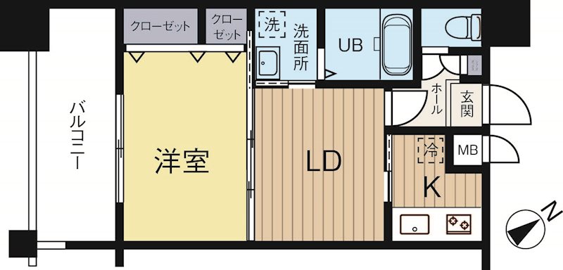 エンクレスト中呉服 1107号室 間取り