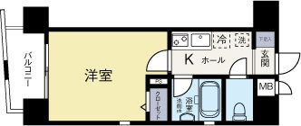 ピュアドームパラッシオ大手門 205号室 間取り