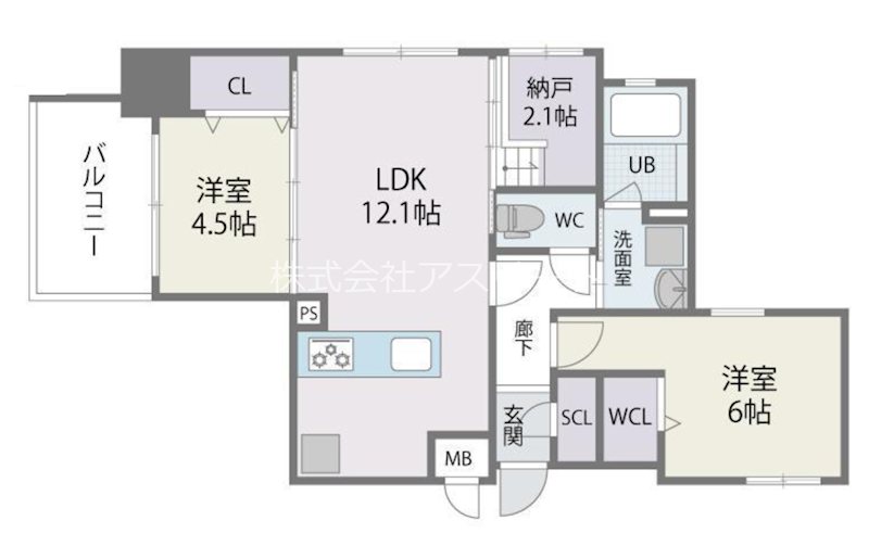 MODERN ASPIRATION平尾駅前 601号室 間取り