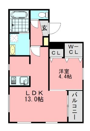 フェリシテ箱崎宮前 302号室 間取り