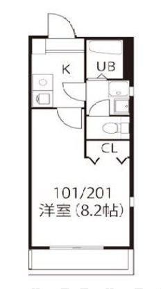 クレフラスト井尻3丁目 201号室 間取り