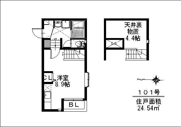 エルソール竹下 101号室 間取り