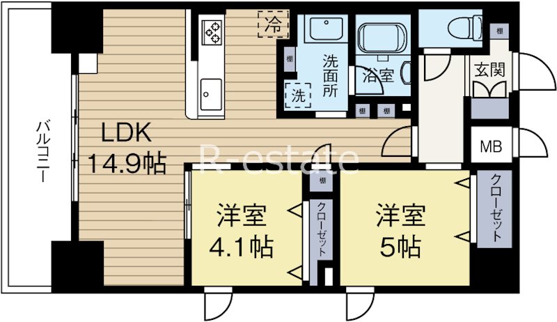 インシグニア渡辺通 1101号室 間取り