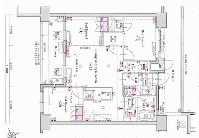 サンパーク箱崎駅前グラッセ 502号室 間取り
