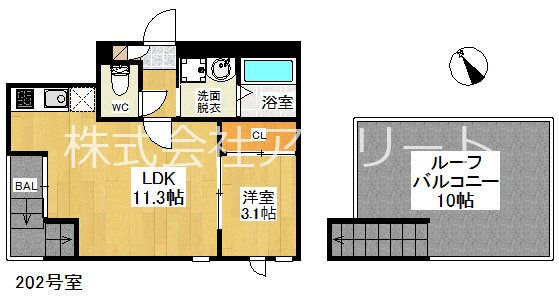 Grandticレジデンス大橋 202号室 間取り