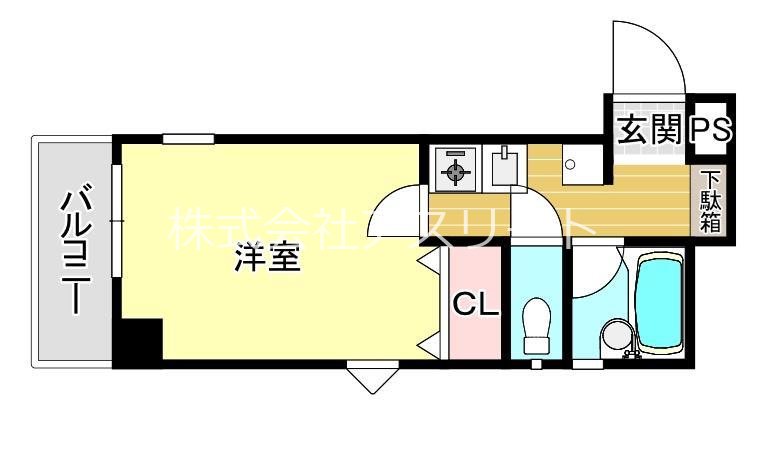 ラリブ大手門 503号室 間取り