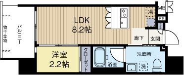 グランフォーレプライム平尾 802号室 間取り
