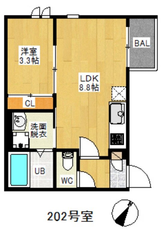REGALEST OLE 202号室 間取り