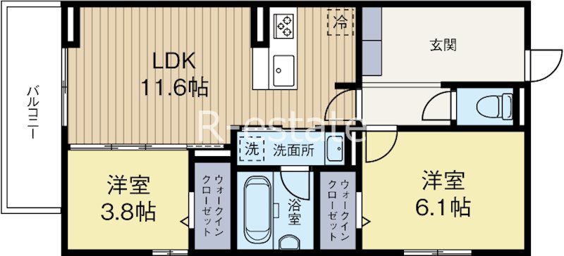Pure Wind Garden　A棟 301号室 間取り