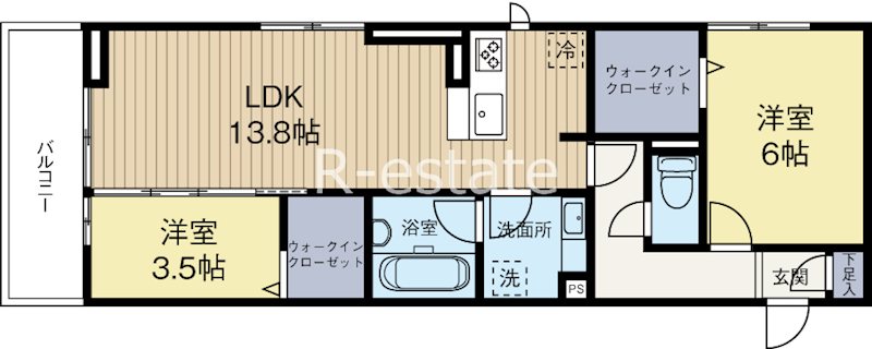 Pure Wind Garden　A棟 302号室 間取り