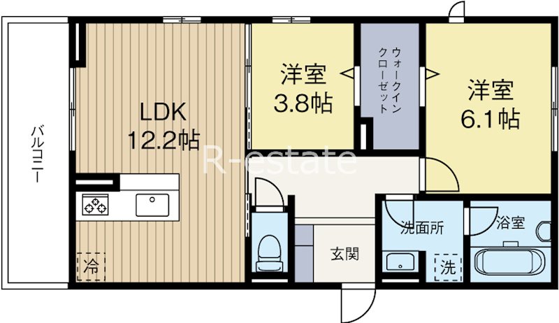 Pure Wind Garden　A棟 303号室 間取り