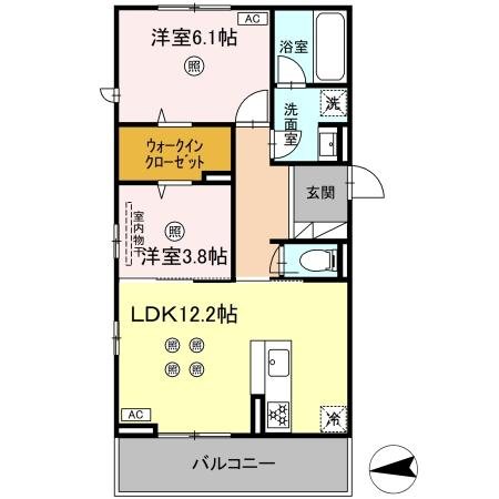 Pure Wind Garden　A棟 303号室 間取り