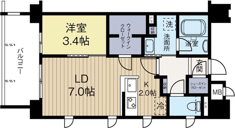 RJRプレシア西公園ベイサイド 305号室 間取り