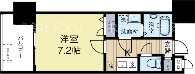 サヴォイグランデウォーターサイド 907号室 間取り