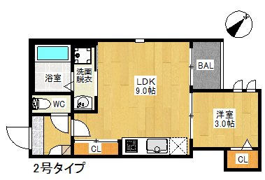 Brand New Day 大橋 202号室 間取り