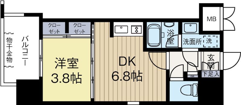 アソシアグロッツォ博多サザンテラス 601号室 間取り
