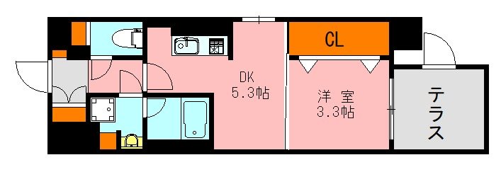 LANDIC O2239 107号室 間取り