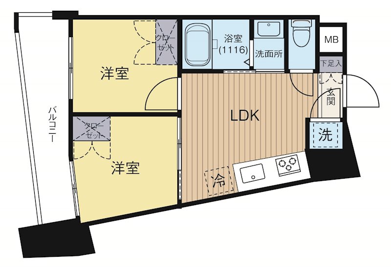 CLUBORIENTNo.103 406号室 間取り