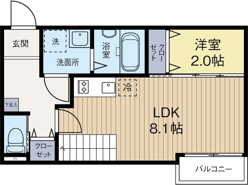 ビータス箱崎 103号室 間取り