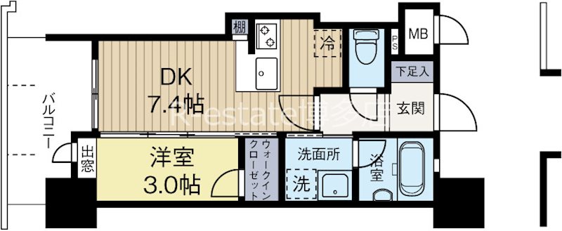 アクタス福岡県庁前グランネクスト 903号室 間取り