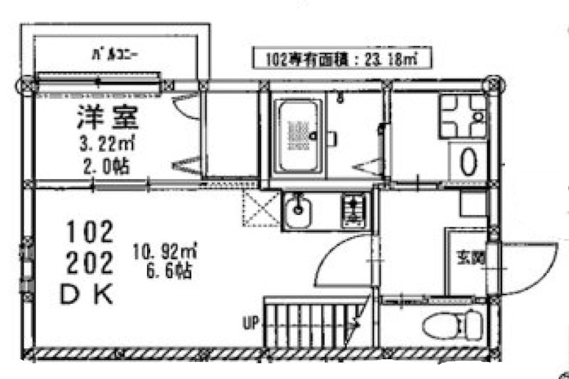 ビータス竹下弐番館 102号室 間取り