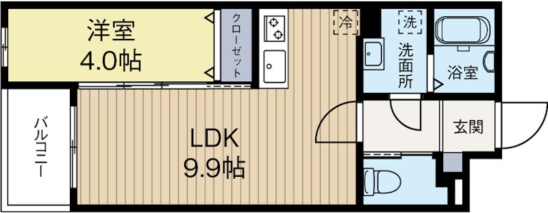 アヴァンセ千早 206号室 間取り