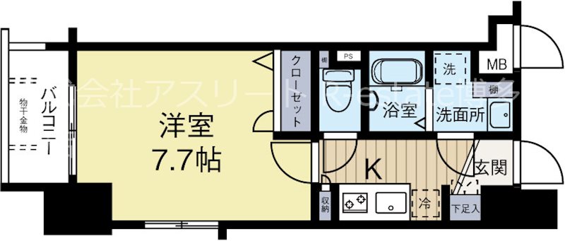 エステムプラザ天神EASTプレミアムタワー 607号室 間取り