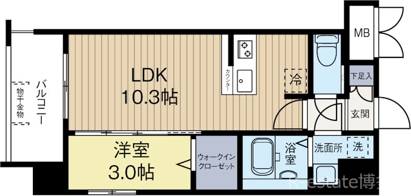 グランフォーレ博多駅プレミア 705号室 間取り