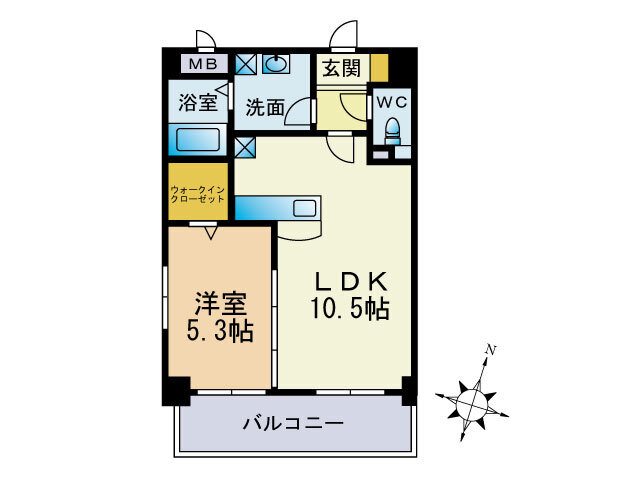 クレセント美野島 701号室 間取り