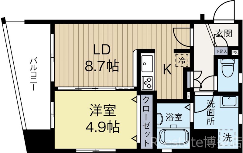 グランフォーレ地行 604号室 間取り