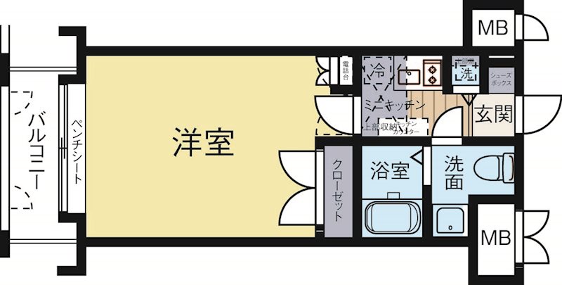 サヴォイステーション 811号室 間取り