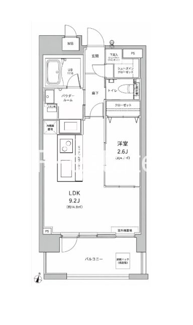 デュレジア薬院スタンス 406号室 間取り
