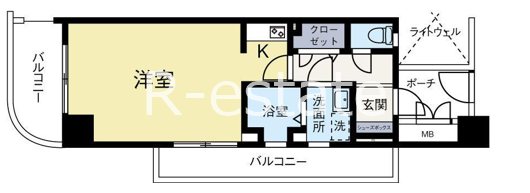 サーパス博多駅前 707号室 間取り