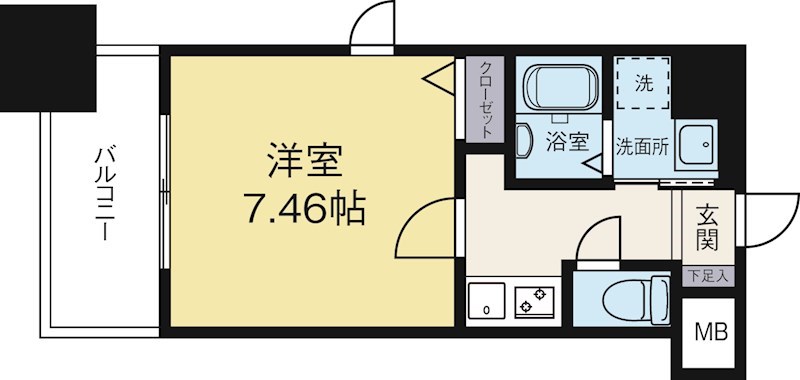 サヴォイクラウドスケープ 1205号室 間取り