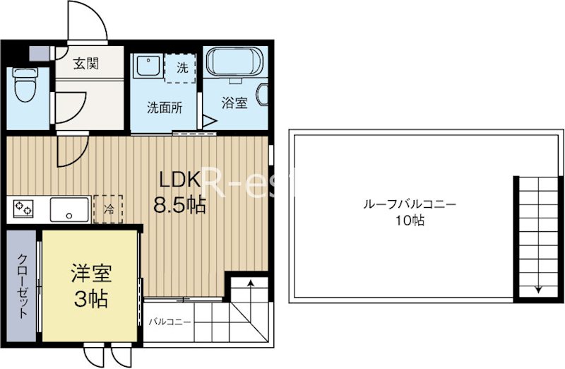 Grandtic Riz 高宮 201号室 間取り