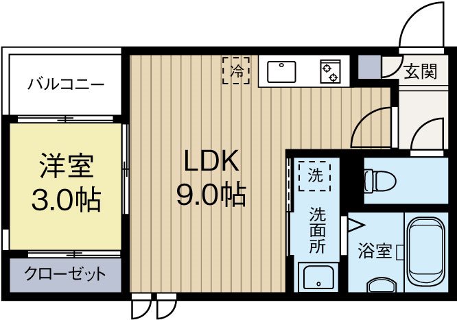 REGALEST美野島 301号室 間取り