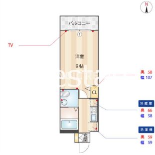 サクラメント大濠 203号室 間取り
