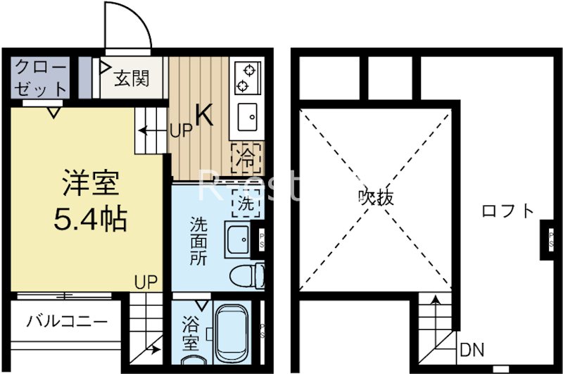 リアンジュ筥松 102号室 間取り