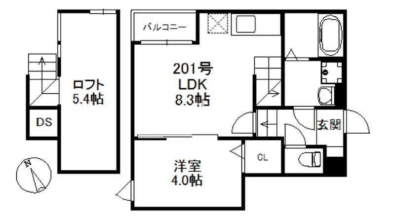 パサージュ箱崎 201号室 間取り