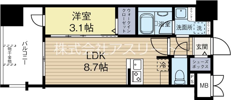 グランフォーレ千早マークスクエア　イーストウイング 1006号室 間取り