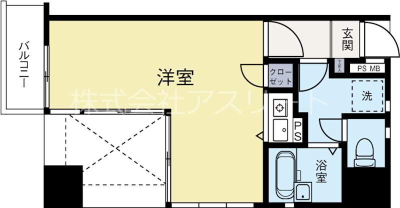 ダイナコート千代県庁口 502号室 間取り