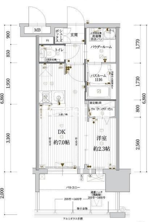 グランフォーレ博多プレミアベイサイド 403号室 間取り