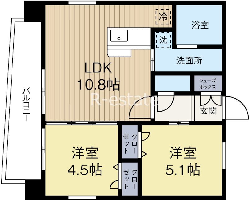プレスタイル箱崎ステーション 803号室 間取り
