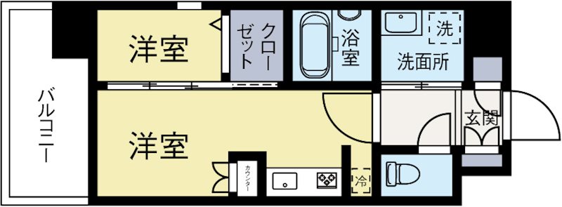LANDIC　H1916 806号室 間取り